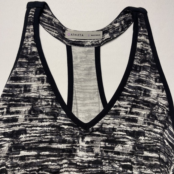 Athleta Space Dye Racerback Ruched Tank Dress S Black Grey NWT - Picture 3 of 6